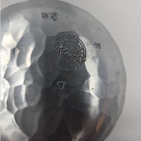 Vintage Wendell August Forge Teddy Bear Aluminum Trinket Dish Round Grove City P - Picture 4 of 5